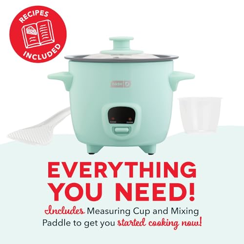 Dash Mini Ceramic Rice Cooker - Designed for Single-Serve Cooking - Compact Rice Cooker with Nonstick Removable Pot, Keep Warm Function & Easy-to-Clean Sleek Design - Aqua Ceramic - My Kitchen Products