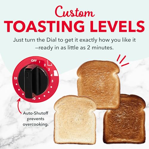 Dash Mini Toaster Oven | Small Toaster Oven for Dorms, Apartments, & Small Kitchens, Adjustable Timer Dial with Auto Shutoff, Removable Cooking Tray & Crumb Catch, Red - My Kitchen Products
