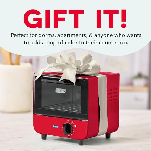 Dash Mini Toaster Oven | Small Toaster Oven for Dorms, Apartments, & Small Kitchens, Adjustable Timer Dial with Auto Shutoff, Removable Cooking Tray & Crumb Catch, Red - My Kitchen Products