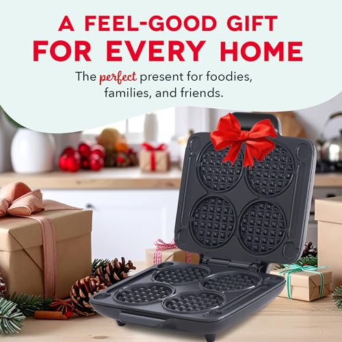 Dash Multi Mini Waffle Maker- Quad Waffle Maker for Family Breakfasts - Dual Nonstick Heating Plates & Easy-Release Surface - Compact & Fast-Heating - Aqua - My Kitchen Products