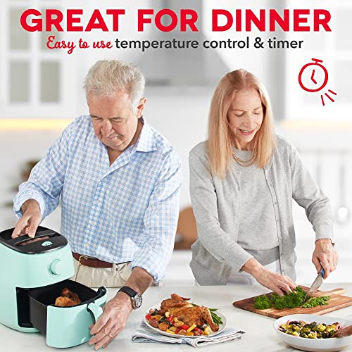 Dash Tasti-Crisp™ Air Fryer - AirCrisp® Technology - Compact Design with Adjustable Temperature Control - Nonstick Fry Basket & Auto Shut-Off Feature - 2.6 Quarts - Aqua - My Kitchen Products