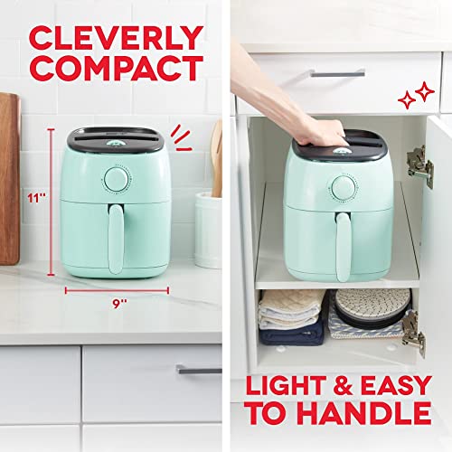 Dash Tasti-Crisp™ Air Fryer - AirCrisp® Technology - Compact Design with Adjustable Temperature Control - Nonstick Fry Basket & Auto Shut-Off Feature - 2.6 Quarts - Aqua - My Kitchen Products