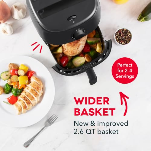 Dash Tasti-Crisp™ Air Fryer - AirCrisp® Technology - Compact Design with Adjustable Temperature Control - Nonstick Fry Basket & Auto Shut-Off Feature - 2.6 Quarts - Black - My Kitchen Products