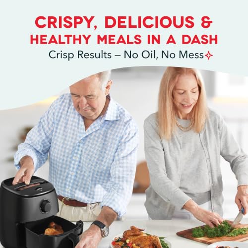 Dash Tasti-Crisp™ Air Fryer - AirCrisp® Technology - Compact Design with Adjustable Temperature Control - Nonstick Fry Basket & Auto Shut-Off Feature - 2.6 Quarts - Black - My Kitchen Products