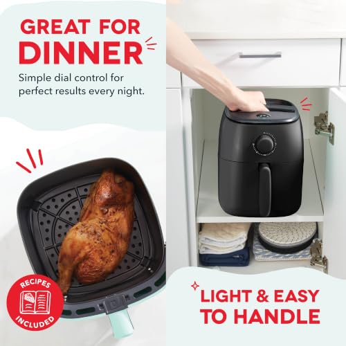 Dash Tasti-Crisp™ Air Fryer - AirCrisp® Technology - Compact Design with Adjustable Temperature Control - Nonstick Fry Basket & Auto Shut-Off Feature - 2.6 Quarts - Black - My Kitchen Products