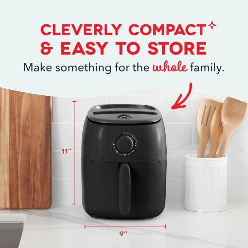 Dash Tasti-Crisp™ Air Fryer - AirCrisp® Technology - Compact Design with Adjustable Temperature Control - Nonstick Fry Basket & Auto Shut-Off Feature - 2.6 Quarts - Black - My Kitchen Products