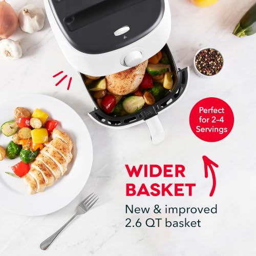 Dash Tasti-Crisp™ Air Fryer - AirCrisp® Technology - Compact Design with Adjustable Temperature Control - Nonstick Fry Basket & Auto Shut-Off Feature - 2.6 Quarts - White - My Kitchen Products