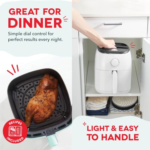 Dash Tasti-Crisp™ Air Fryer - AirCrisp® Technology - Compact Design with Adjustable Temperature Control - Nonstick Fry Basket & Auto Shut-Off Feature - 2.6 Quarts - White - My Kitchen Products
