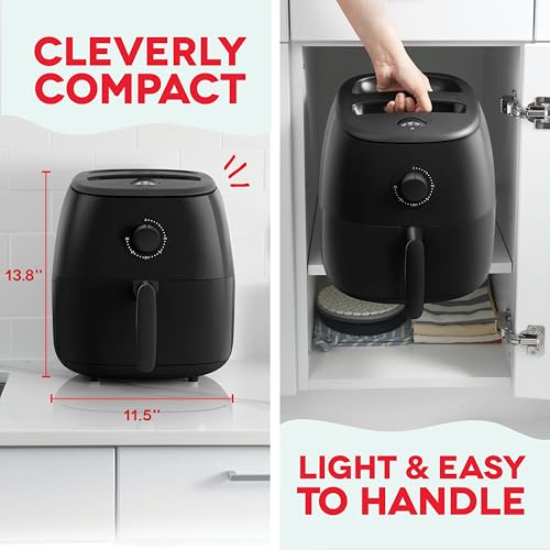 Dash Tasti-Crisp™ Air Fryer - AirCrisp® Technology - Compact Design with Adjustable Temperature Control - Nonstick Fry Basket & Auto Shut-Off Feature - 6 Quarts - Black - My Kitchen Products