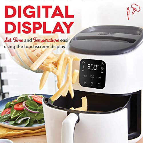 Dash Tasti-Crisp™ Digital Air Fryer – 2.6 Quart Small Compact Mini Air Fryer for French Fries, Nuggets & More, 1-2 People, Auto Shut Off, Adjustable Temp, Dishwasher Safe Parts - White - My Kitchen Products
