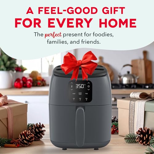 Dash Tasti-Crisp™ Digital Air Fryer – 2.6 Quart Small Compact Mini Air Fryer for French Fries, Nuggets & More, 1-2 People, Auto Shut Off, Adjustable Temp, Dishwasher Safe Parts - Grey - My Kitchen Products