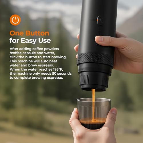 Dawnstar Portable Electric Espresso Machine for Travel, 86.6 Watt 2-In-1 Travel Coffee Maker for Max 10g Coffee Powder or NS Capsules, 1.5 Pounds & 7800mAh Battery Capacity, Includes Quick Charger - My Kitchen Products