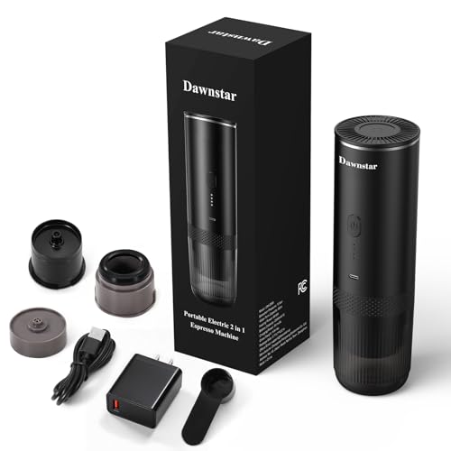 Dawnstar Portable Electric Espresso Machine for Travel, 86.6 Watt 2-In-1 Travel Coffee Maker for Max 10g Coffee Powder or NS Capsules, 1.5 Pounds & 7800mAh Battery Capacity, Includes Quick Charger - My Kitchen Products