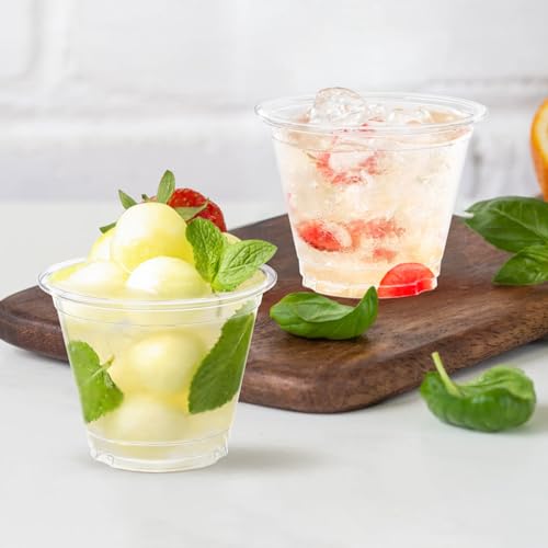 Dealusy 100 Pack 9 oz Clear Plastic Cups, Sturdy & Food Safe Disposable Plastic Cups for Wine Cocktail Punch - My Kitchen Products