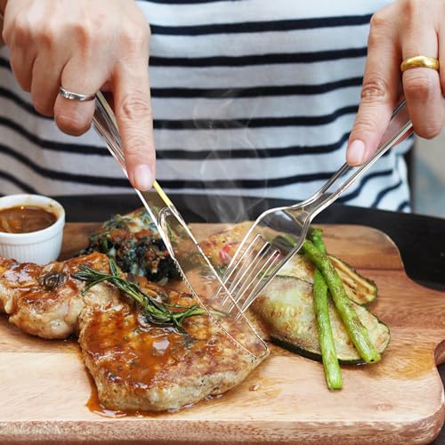 Dealusy 360 Count Extra Heavy Duty Clear Plastic Silverware, 150 Forks, 150 Spoons, 60 Knives, BPA-Free, Heat Resistant, Disposable Plastic Utensils Set, Plastic Cutlery Set, Plasticware Bulk - My Kitchen Products