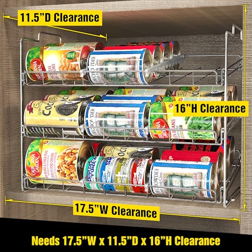 Deco Brothers Stackable Can Rack Organizer for Kitchen and Pantry, Holds Upto 36 Cans, Chrome Finish - My Kitchen Products