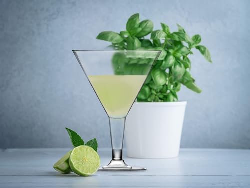 DecorRack 24 Martini Cocktail Glasses, 7 Oz BPA-Free Plastic Party Cups, Perfect for Outdoor Parties, Weddings, Picnics, Stackable Stemmed, Reusable, Disposable Glasses (Pack of 24) - My Kitchen Products