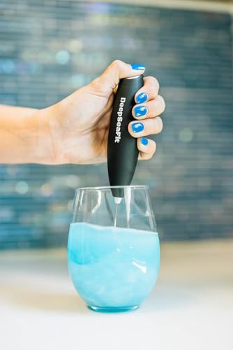 Deep Sea Fit Electric Hand Frother – Pre-Workout & Supplement Mixer, Milk Frother for Coffee, Lattes & Protein Drinks (Black) – Batteries Included - My Kitchen Products