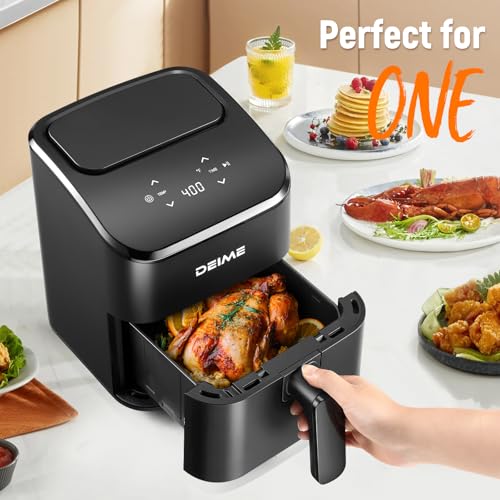 DEIME Air Fryer, Small Digital 3 Qt Airfryer Space Saving Compact, Bake, Reheat, Roasts for Quick Easy Meals, Mini Compact & Quiet, Nonstick & Dishwasher Safe Basket (Black) - My Kitchen Products