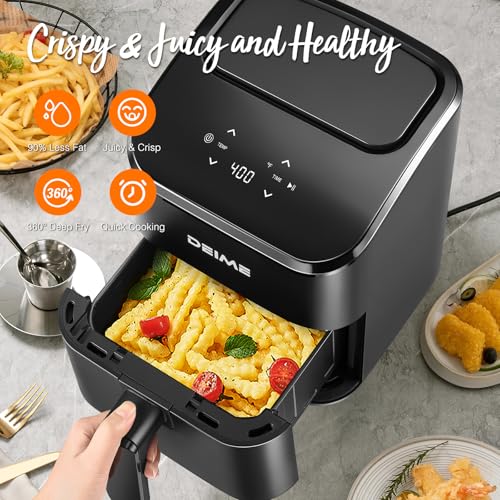 DEIME Air Fryer, Small Digital 3 Qt Airfryer Space Saving Compact, Bake, Reheat, Roasts for Quick Easy Meals, Mini Compact & Quiet, Nonstick & Dishwasher Safe Basket (Black) - My Kitchen Products