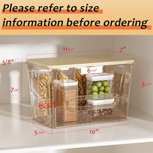 Delamu 2 Set Pantry Organizers and Storage, Trash Bag Holder Under Sink Organizer for 4-13 Gal Bags, Trash Bag Dispenser with Bamboo Top for Onion, Potato, Garlic, Clear (11-7/32"L*7" W*7-1/8"H) - My Kitchen Products