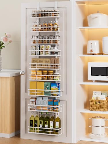 Delamu 9 Tier Over The Door Pantry Organizer, Pantry Organization and Storage, Hanging Spice Rack for Pantry Door