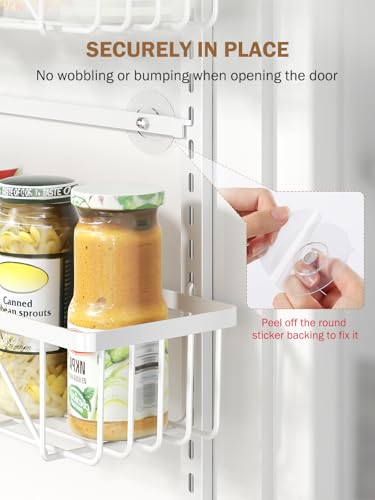 Delamu Narrow 9-Tier Over the Door Pantry Organizer, Adjustable Pantry Storage, Metal Hanging Spice Rack, Cabinet Door Organizer for Kitchen, Bathroom, Laundry Room, 12.5" White - My Kitchen Products