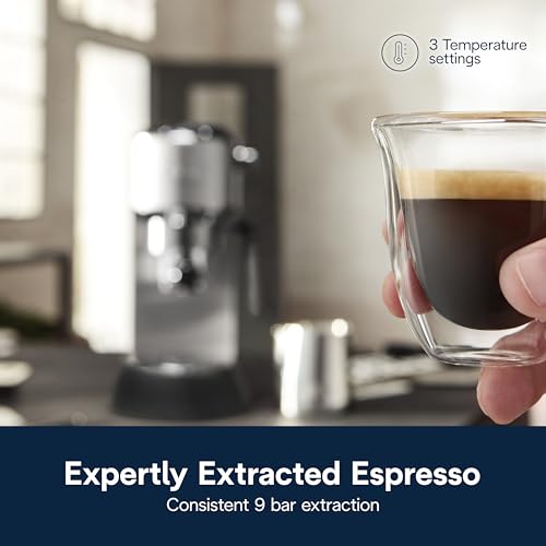 De’Longhi Dedica Arte Espresso Machine with My LatteArt Steam Wand (Milk Frother), 15-Bar Pump & 3-Level Temp Control - Compact Espresso Maker for Latte & Cappuccino - Italian Stainless Steel Design - My Kitchen Products
