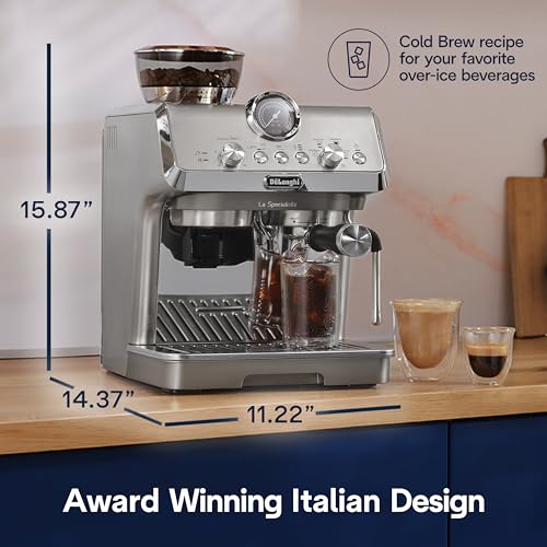 De'Longhi La Specialista Arte Evo Espresso Machine - Compact Cold Brew Coffee Maker with Grinder, Milk Steam Wand/Frother & Tamping Tools - Home Barista Kit for Lattes, Cappuccinos, Iced Coffee - My Kitchen Products