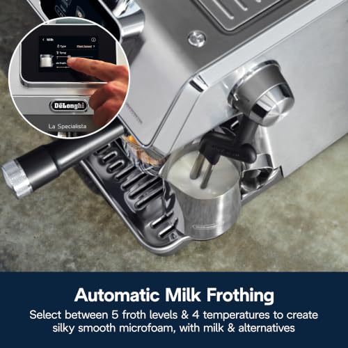 De'Longhi La Specialista Touch Espresso Machine with Grinder & Milk Frother – Cold Brew & Iced Coffee Maker, Burr Grinder, 10 Drink Presets, Compact Bean to Cup, Award-Winning Italian Design - My Kitchen Products