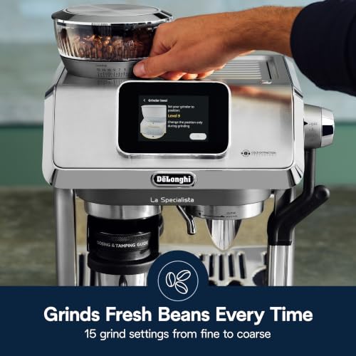 De'Longhi La Specialista Touch Espresso Machine with Grinder & Milk Frother – Cold Brew & Iced Coffee Maker, Burr Grinder, 10 Drink Presets, Compact Bean to Cup, Award-Winning Italian Design - My Kitchen Products