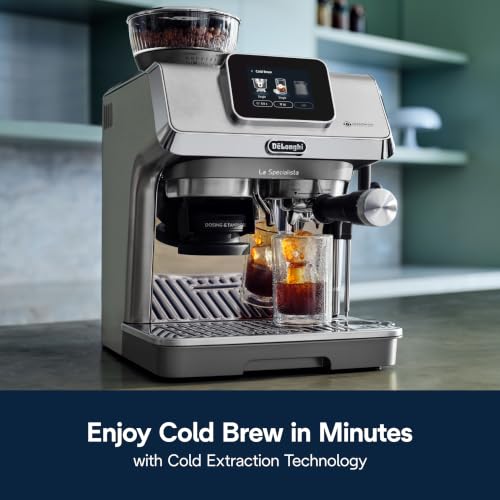 De'Longhi La Specialista Touch Espresso Machine with Grinder & Milk Frother – Cold Brew & Iced Coffee Maker, Burr Grinder, 10 Drink Presets, Compact Bean to Cup, Award-Winning Italian Design - My Kitchen Products