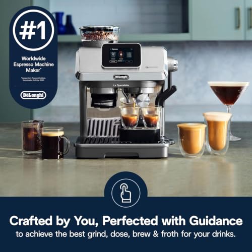 De'Longhi La Specialista Touch Espresso Machine with Grinder & Milk Frother – Cold Brew & Iced Coffee Maker, Burr Grinder, 10 Drink Presets, Compact Bean to Cup, Award-Winning Italian Design - My Kitchen Products