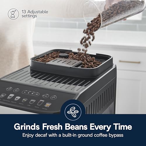 De'Longhi Magnifica Evo Automatic Espresso & Coffee Machine with Auto Milk Frother, Built-in Grinder & Auto-Clean Function - For Latte, Cappuccino, Americano, Iced Coffee, ECAM29084SB , Silver - My Kitchen Products