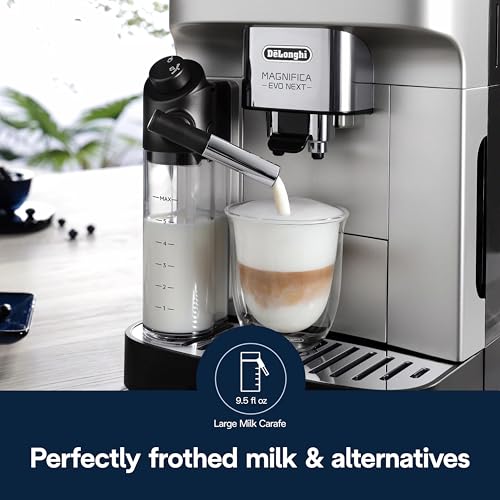 De'Longhi Magnifica Evo Next Fully Automatic Espresso Machine - Programmable Coffee Maker with Grinder and Milk Frother - Hot & Cold Brewer for Espresso, Latte, Cappuccino, Americano, Tea and More - My Kitchen Products