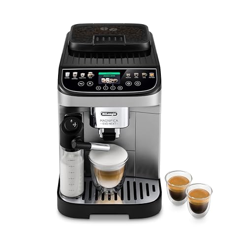 De'Longhi Magnifica Evo Next Fully Automatic Espresso Machine - Programmable Coffee Maker with Grinder and Milk Frother - Hot & Cold Brewer for Espresso, Latte, Cappuccino, Americano, Tea and More - My Kitchen Products