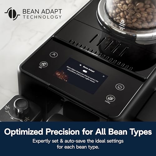 De'Longhi Rivelia Automatic Espresso Machine with Grinder & Milk Frother – All-in-One Coffee Maker, Hot & Iced Latte, Cappuccino, Bean Switch System, Burr Grinder, Compact Italian Design, Black - My Kitchen Products