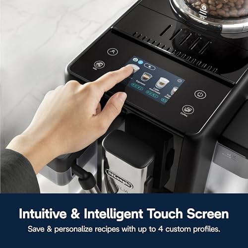 De'Longhi Rivelia Automatic Espresso Machine with Grinder & Milk Frother – All-in-One Coffee Maker, Hot & Iced Latte, Cappuccino, Bean Switch System, Burr Grinder, Compact Italian Design, Black - My Kitchen Products