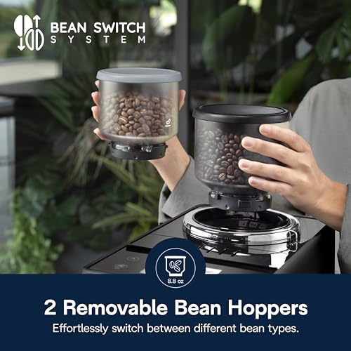De'Longhi Rivelia Automatic Espresso Machine with Grinder & Milk Frother – All-in-One Coffee Maker, Hot & Iced Latte, Cappuccino, Bean Switch System, Burr Grinder, Compact Italian Design, Black - My Kitchen Products