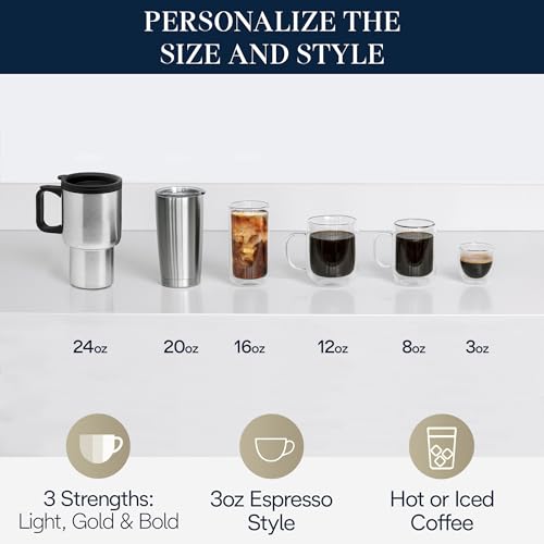 De'Longhi True Brew Drip Coffee Maker, Built in Grinder, Single Serve, 8 oz to 24 oz, Hot or Iced Coffee, Stainless, CAM51025MB - My Kitchen Products