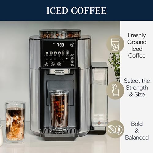 De'Longhi True Brew Drip Coffee Maker, Built in Grinder, Single Serve, 8 oz to 24 oz, Hot or Iced Coffee, Stainless, CAM51025MB - My Kitchen Products