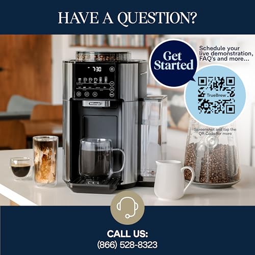 De'Longhi True Brew Drip Coffee Maker, Built in Grinder, Single Serve, 8 oz to 24 oz, Hot or Iced Coffee, Stainless, CAM51025MB - My Kitchen Products