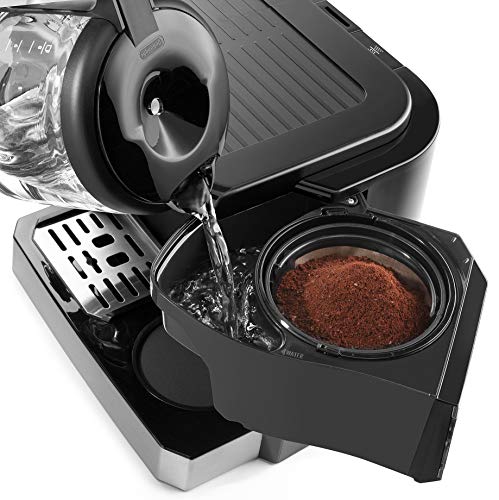 De'Longhi UPGRADED All-in-One Combination Coffee Maker & Espresso Machine + Advanced Adjustable Milk Frother for Cappuccino & Latte + Glass Coffee Pot 10-Cup, COM532M black - My Kitchen Products