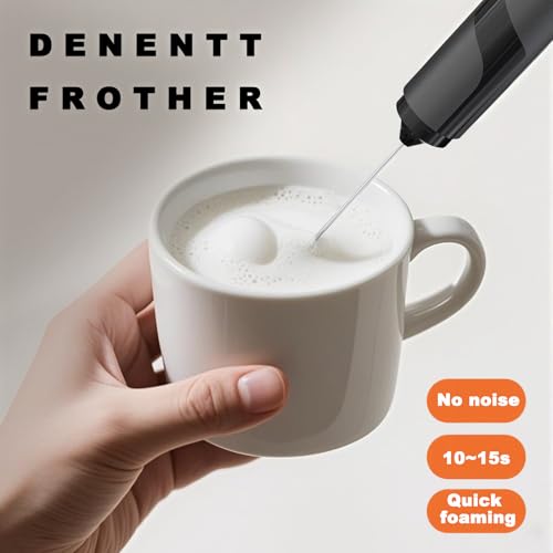 DENENTT Handheld Milk Frother with Cover- 15-Second Silent Drink Mixer, Travel-Ready with ABS Sleeve, No Charging Required for Coffee, Matcha & Shakes - My Kitchen Products