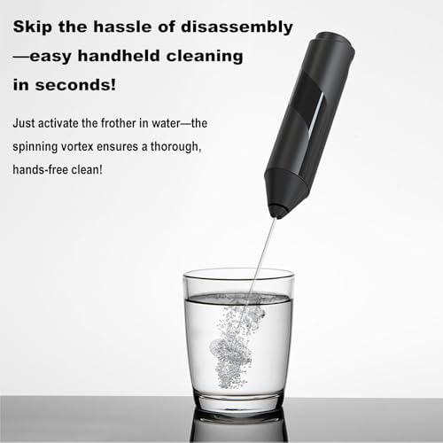 DENENTT Handheld Milk Frother with Cover- 15-Second Silent Drink Mixer, Travel-Ready with ABS Sleeve, No Charging Required for Coffee, Matcha & Shakes - My Kitchen Products