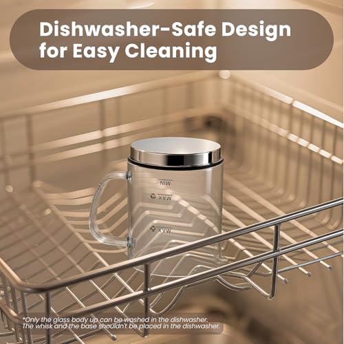 Detachable Milk Frother, 4 in 1 Milk Frother and Steamer, Dishwasher Safe, Glass Frother 16.9oz Warm and Cold Foam Maker, Electric Milk Frother for Coffee, Latte, Hot Chocolate (Silver) - My Kitchen Products