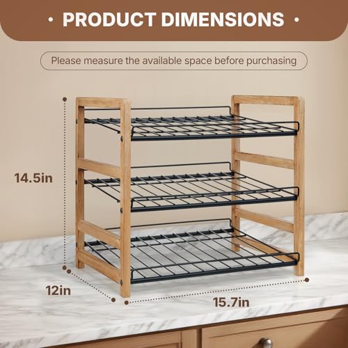 DGWJSU Can Organizer for Pantry 3-Tier, Can Storage Organizer Pantry, Soda Can Organizer, Holds up to 36 Cans Holders for Pantry, Cabinet, Countertop, Carbonized Brown - My Kitchen Products
