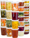 Dipoo 60 Sets (120-Piece) Deli Containers with Lids, 32/16/8 oz X 20 Set Each, Leak-Proof & BPA Free Airtight Takeout Plastic Food Storage Containers for Soup, Freezer/Microwave/Dishwasher Safe - My Kitchen Products