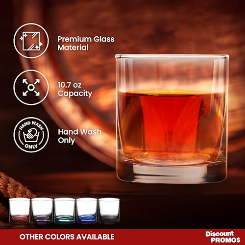 DISCOUNT PROMOS Lexington Rocks Whiskey Glass 10.5 oz, Set of 12, Bulk Pack - Perfect for Scotch, Bourbon, Whiskey, Cocktail - Clear - My Kitchen Products