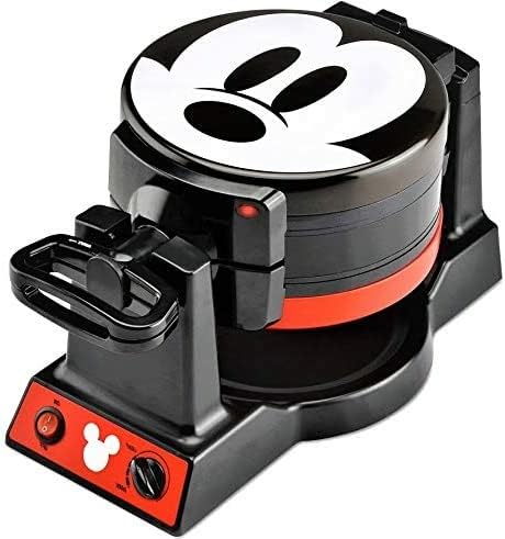 Disney Mickey Mouse MIC-62 Double Flip Waffle Maker by Select Brands - Nonstick Mini Waffle Iron with Rotating Design - Makes 6 Mickey Waffles - Variable Shade Control - My Kitchen Products